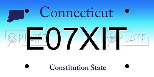 E07XIT Connecticut License Plate