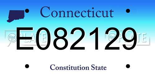 E082129 Connecticut License Plate