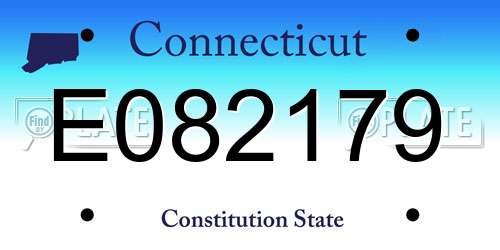 E082179 Connecticut License Plate