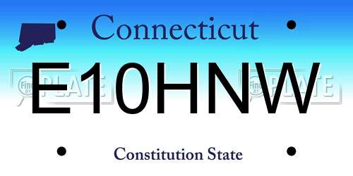 E10HNW Connecticut License Plate