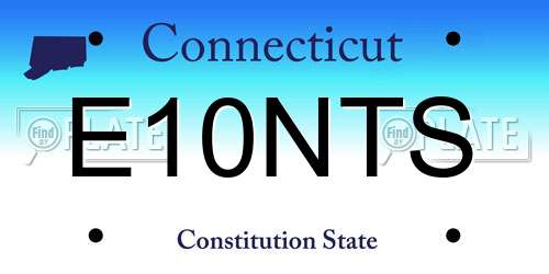 E10NTS Connecticut License Plate