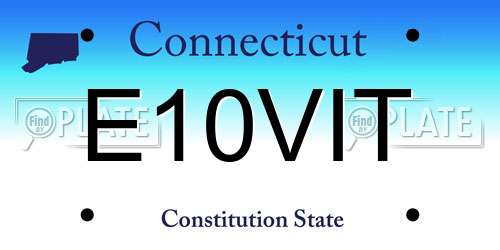 E10VIT Connecticut License Plate
