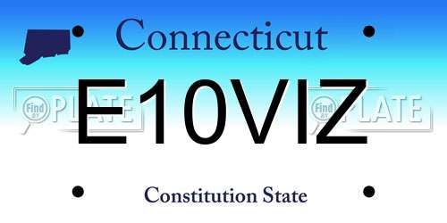 E10VIZ Connecticut License Plate