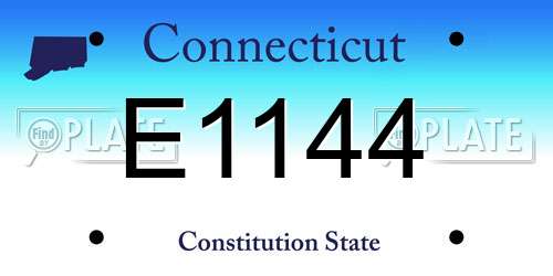E1144 Connecticut License Plate