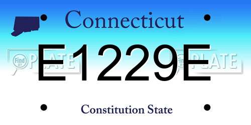 E1229E Connecticut License Plate