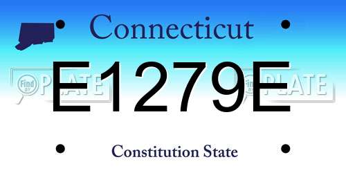 E1279E Connecticut License Plate