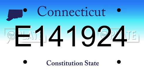 E141924 Connecticut License Plate