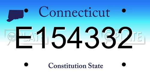 E154332 Connecticut License Plate