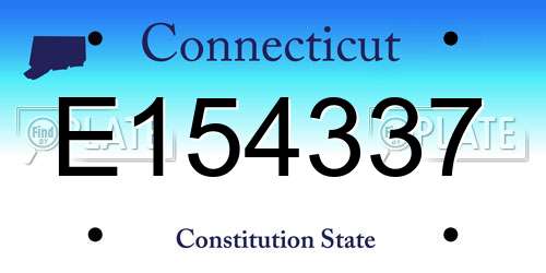 E154337 Connecticut License Plate