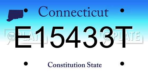 E15433T Connecticut License Plate