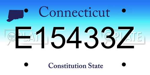 E15433Z Connecticut License Plate