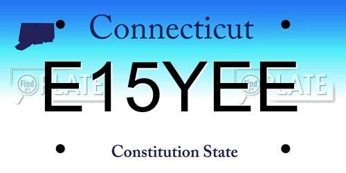 E15YEE Connecticut License Plate
