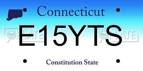 E15YTS Connecticut License Plate