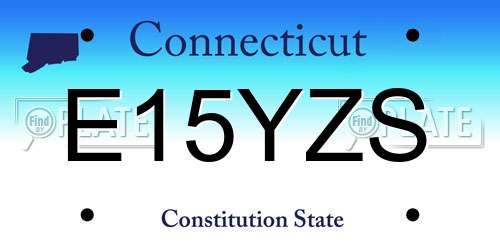 E15YZS Connecticut License Plate