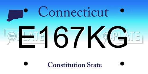 E167KG Connecticut License Plate