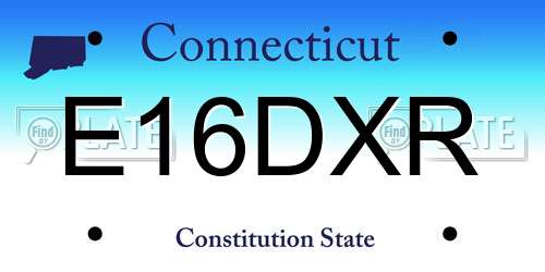 E16DXR Connecticut License Plate