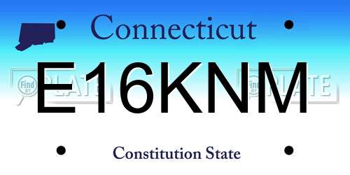 E16KNM Connecticut License Plate
