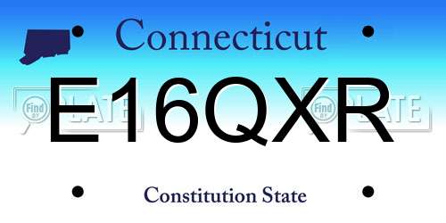 E16QXR Connecticut License Plate