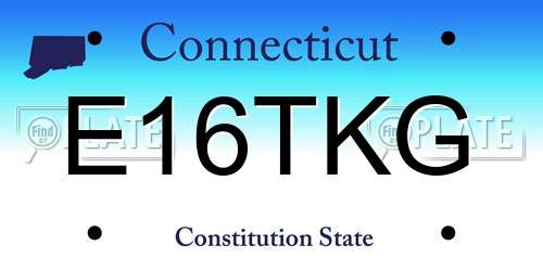E16TKG Connecticut License Plate
