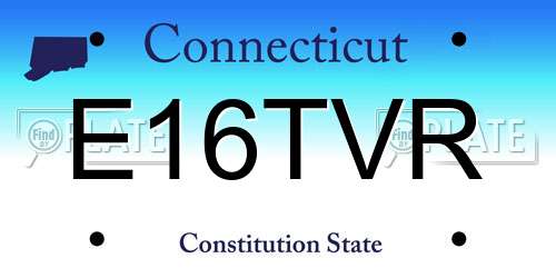 E16TVR Connecticut License Plate