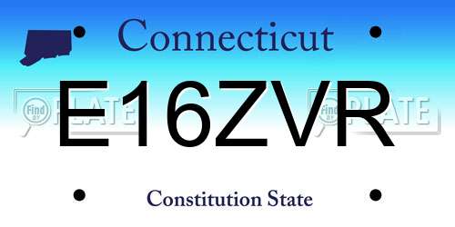 E16ZVR Connecticut License Plate