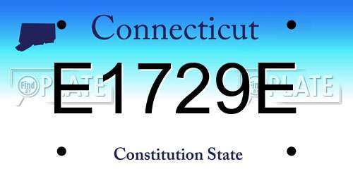 E1729E Connecticut License Plate