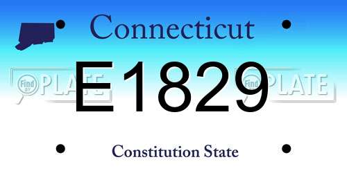E1829 Connecticut License Plate