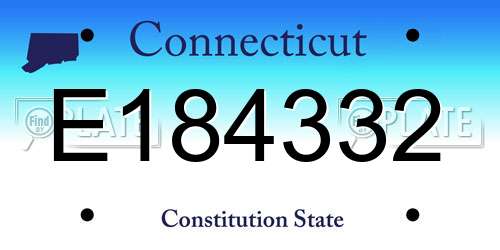 E184332 Connecticut License Plate