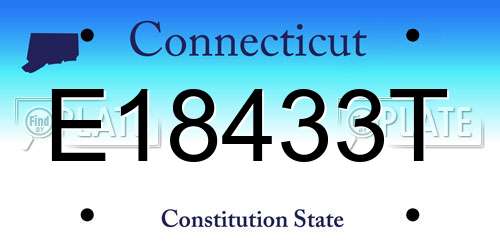 E18433T Connecticut License Plate