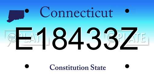 E18433Z Connecticut License Plate