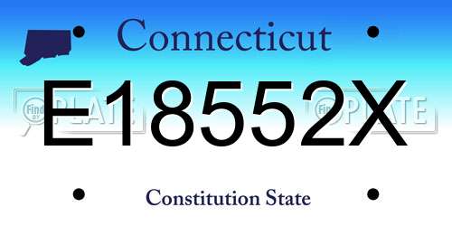 E18552X Connecticut License Plate