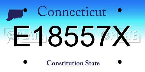 E18557X Connecticut License Plate
