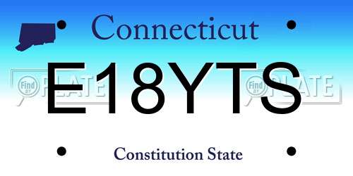 E18YTS Connecticut License Plate
