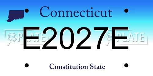 E2027E Connecticut License Plate