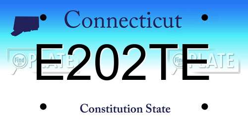 E202TE Connecticut License Plate