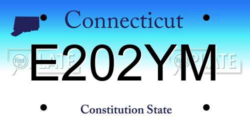 E202YM Connecticut License Plate