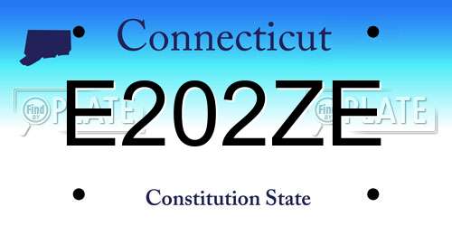 E202ZE Connecticut License Plate