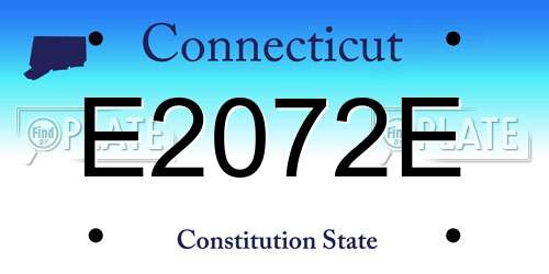 E2072E Connecticut License Plate