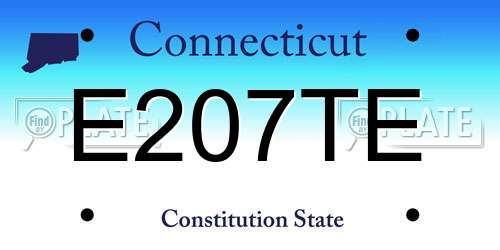 E207TE Connecticut License Plate