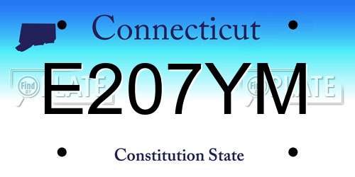 E207YM Connecticut License Plate