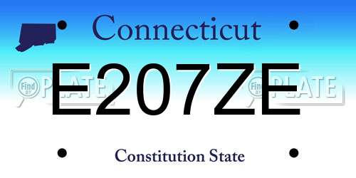 E207ZE Connecticut License Plate