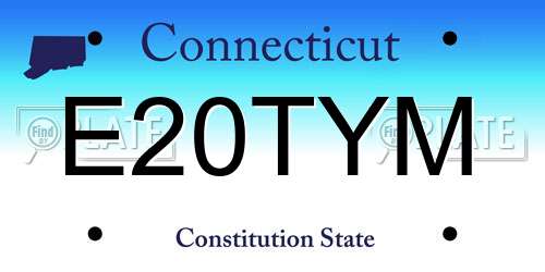E20TYM Connecticut License Plate