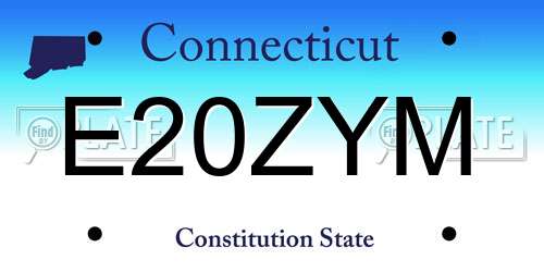 E20ZYM Connecticut License Plate