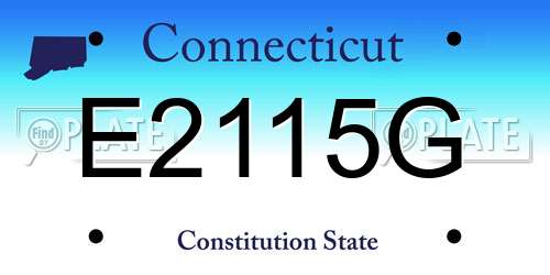 E2115G Connecticut License Plate