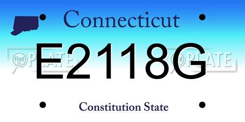 E2118G Connecticut License Plate