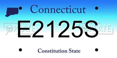 E2125S Connecticut License Plate