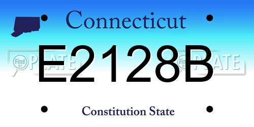 E2128B Connecticut License Plate