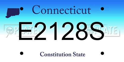 E2128S Connecticut License Plate