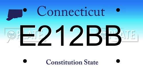 E212BB Connecticut License Plate