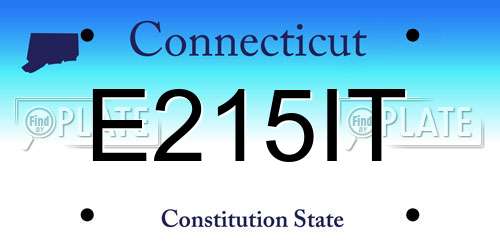 E215IT Connecticut License Plate